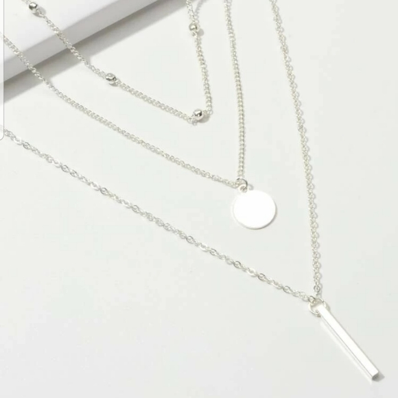 ○Janice○ Silver Chain Layered Necklace - Picture 4 of 5